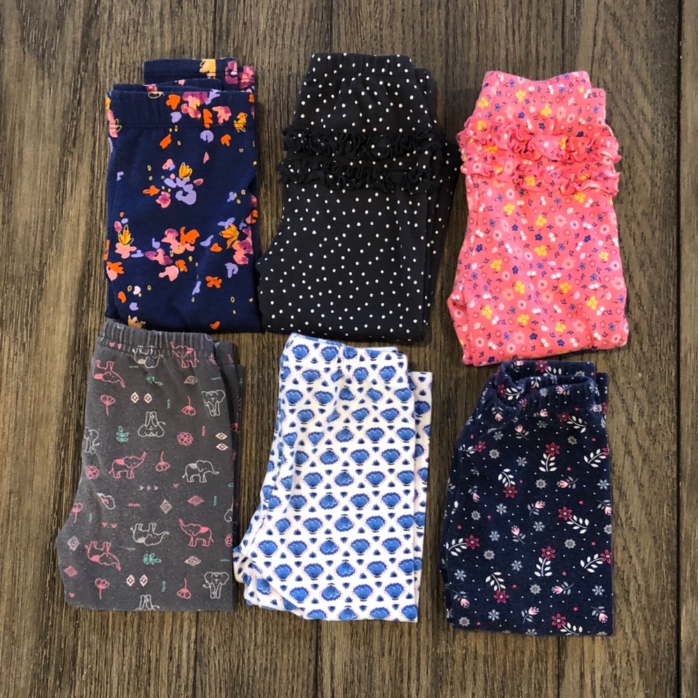 (6) Pairs Pants 12m Babygirl